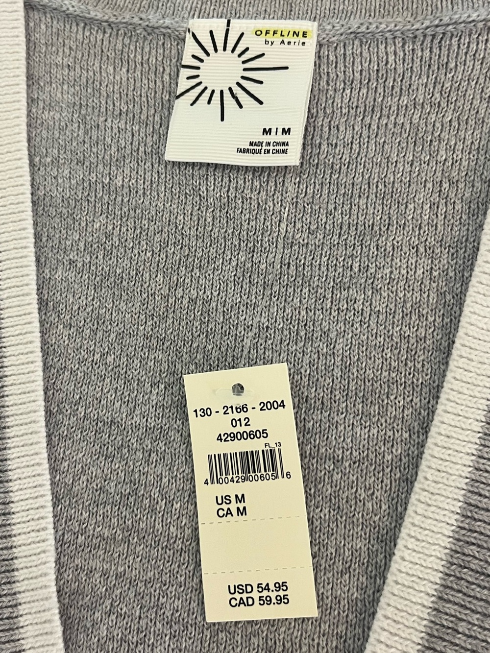 Offline by Aerie Tennis Sweater Vest Cardigan Cotton Blend Preppy Sz MED NWT - Picture 9 of 12